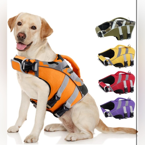 Other - NWT- Dog Life Jacket, High Visibility Ripstop, Adjustable size L, OrangeCamo